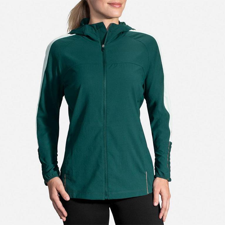 Brooks Women's Canopy Running Jackets - Green (DVLC78451)